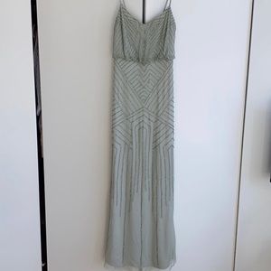 Adrianna Papell green beaded dress